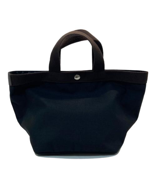 Herve Chapelier（エルベシャプリエ）Herve Chapelier (エルベシャプリエ) 舟形 ハンドバッグ ブラック×ブラウンの古着・服飾アイテム