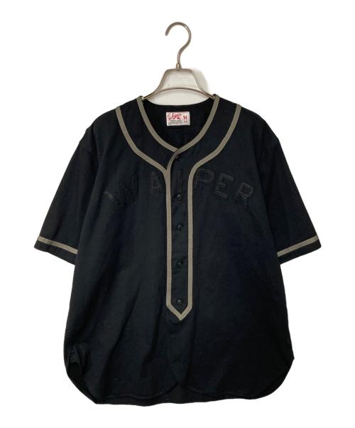 waiper（ワイパー）WAIPER (ワイパー) ゲームシャツ ブラック×グレー サイズ:Ｍの古着・服飾アイテム