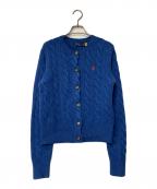 POLO RALPH LAURENポロ・ラルフローレン）の古着「ポニー刺繍ニットカーディガン」｜ブルー