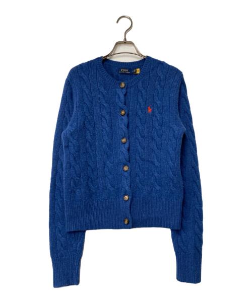 POLO RALPH LAUREN（ポロ・ラルフローレン）POLO RALPH LAUREN (ポロ・ラルフローレン) ポニー刺繍ニットカーディガン ブルー サイズ:Mの古着・服飾アイテム