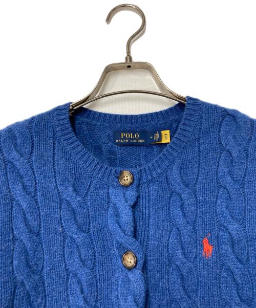 POLO RALPH LAUREN（ポロ・ラルフローレン）POLO RALPH LAUREN (ポロ・ラルフローレン) ポニー刺繍ニットカーディガン ブルー サイズ:Mの古着・服飾アイテム