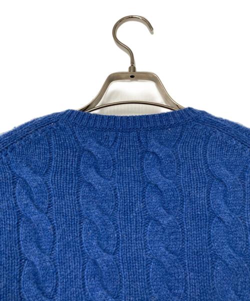 POLO RALPH LAUREN（ポロ・ラルフローレン）POLO RALPH LAUREN (ポロ・ラルフローレン) ポニー刺繍ニットカーディガン ブルー サイズ:Mの古着・服飾アイテム