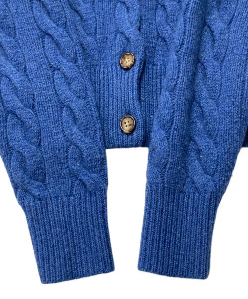 POLO RALPH LAUREN（ポロ・ラルフローレン）POLO RALPH LAUREN (ポロ・ラルフローレン) ポニー刺繍ニットカーディガン ブルー サイズ:Mの古着・服飾アイテム