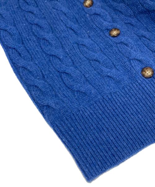 POLO RALPH LAUREN（ポロ・ラルフローレン）POLO RALPH LAUREN (ポロ・ラルフローレン) ポニー刺繍ニットカーディガン ブルー サイズ:Mの古着・服飾アイテム