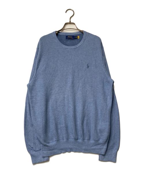 POLO RALPH LAUREN（ポロ・ラルフローレン）POLO RALPH LAUREN (ポロ・ラルフローレン) ポニー刺繍ニット スカイブルー サイズ:Lの古着・服飾アイテム