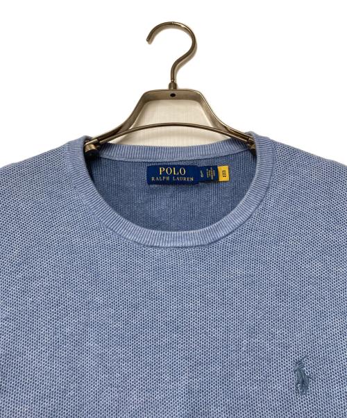 POLO RALPH LAUREN（ポロ・ラルフローレン）POLO RALPH LAUREN (ポロ・ラルフローレン) ポニー刺繍ニット スカイブルー サイズ:Lの古着・服飾アイテム