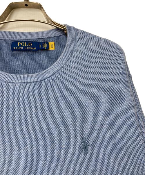 POLO RALPH LAUREN（ポロ・ラルフローレン）POLO RALPH LAUREN (ポロ・ラルフローレン) ポニー刺繍ニット スカイブルー サイズ:Lの古着・服飾アイテム