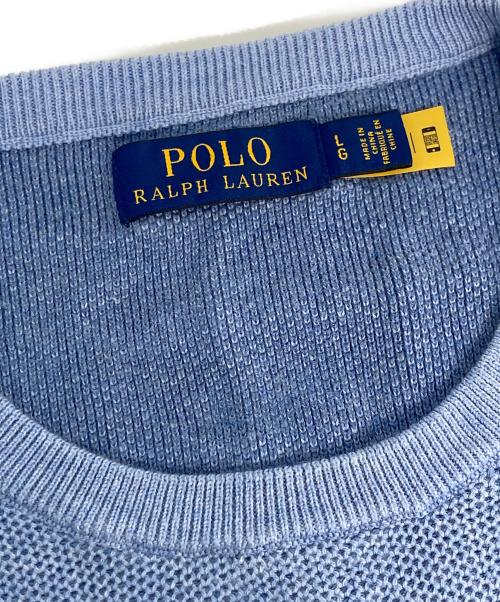 POLO RALPH LAUREN（ポロ・ラルフローレン）POLO RALPH LAUREN (ポロ・ラルフローレン) ポニー刺繍ニット スカイブルー サイズ:Lの古着・服飾アイテム