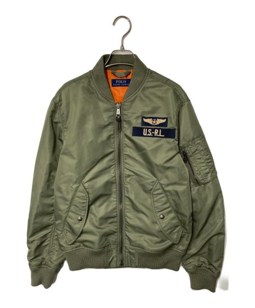 POLO RALPH LAUREN（ポロ・ラルフローレン）POLO RALPH LAUREN (ポロ・ラルフローレン) MA-1フライトジャケット カーキ サイズ:Sの古着・服飾アイテム