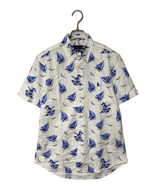 RALPH LAUREN（ラルフローレン）RALPH LAUREN (ラルフローレン) 半袖シャツ ホワイト×ブルー サイズ:S 未使用品の古着・服飾アイテム