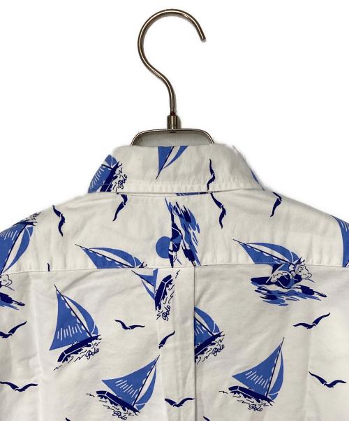 RALPH LAUREN（ラルフローレン）RALPH LAUREN (ラルフローレン) 半袖シャツ ホワイト×ブルー サイズ:S 未使用品の古着・服飾アイテム