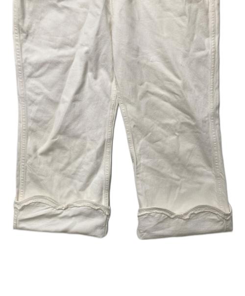 R.H.Vintage（ロンハーマン・ヴィンテージ）R.H.Vintage (ロンハーマン・ヴィンテージ) Scallop Denim Overall ホワイト サイズ:XSの古着・服飾アイテム