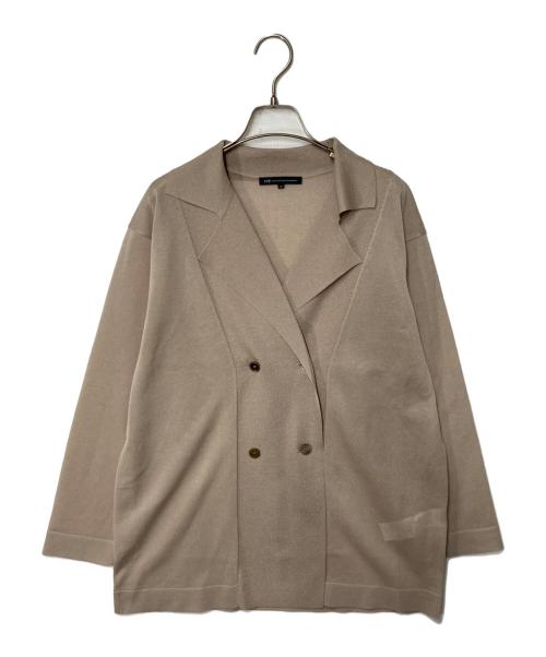 23区（ニジュウサンク）23区 (ニジュウサンク) シアーダブルブレストニットジャケット ベージュ サイズ:44の古着・服飾アイテム