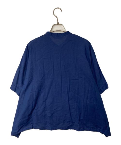 mizuiro-ind（ミズイロインド）mizuiro-ind (ミズイロインド) ワイドコットンリネンシャツ ネイビー サイズ:Freeの古着・服飾アイテム