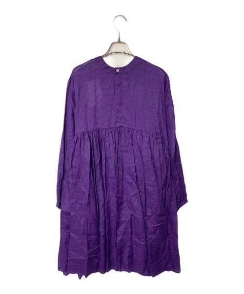 BEARDSLEY（ビアズリー）BEARDSLEY (ビアズリー) リネンギャザーチュニックワンピース パープル サイズ:F 未使用品の古着・服飾アイテム