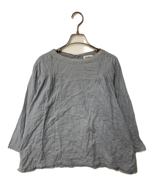 plantation（プランテーション）plantation (プランテーション) チェックブラウス ブルー サイズ:Mの古着・服飾アイテム