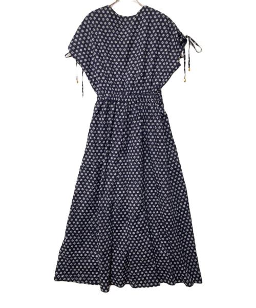 INTIMITE（アンティミテ）iNtimite (アンティミテ) 小紋柄プリントワンピース ネイビー サイズ:Ｍの古着・服飾アイテム