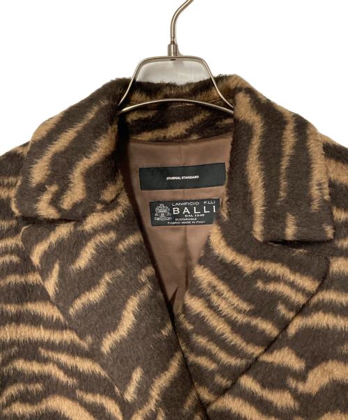 JOURNAL STANDARD（ジャーナルスタンダード）JOURNAL STANDARD (ジャーナルスタンダード) ゼブラシャギーロングコート ブラウン サイズ:Freeの古着・服飾アイテム