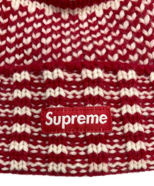 SUPREME（シュプリーム）Supreme (シュプリーム) WOOL Jacquard Beanie レッドの古着・服飾アイテム