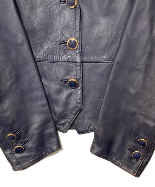 LOEWE（ロエベ）LOEWE (ロエベ) napa レザー テーラードジャケット ネイビー サイズ:38の古着・服飾アイテム