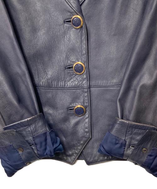 LOEWE（ロエベ）LOEWE (ロエベ) napa レザー テーラードジャケット ネイビー サイズ:38の古着・服飾アイテム