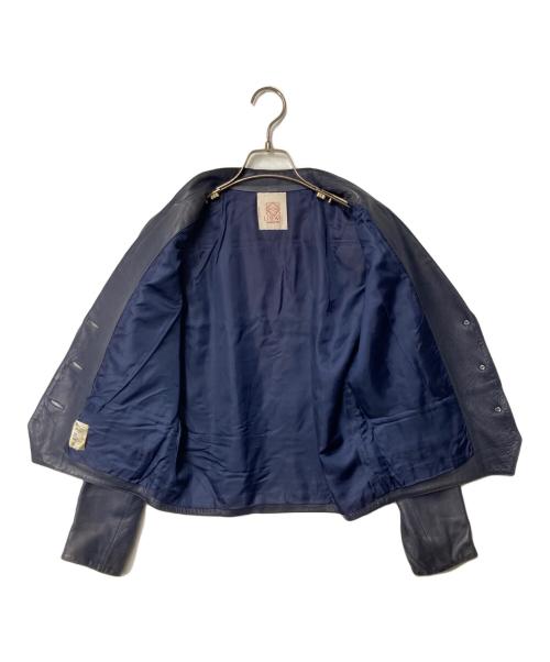 LOEWE（ロエベ）LOEWE (ロエベ) napa レザー テーラードジャケット ネイビー サイズ:38の古着・服飾アイテム