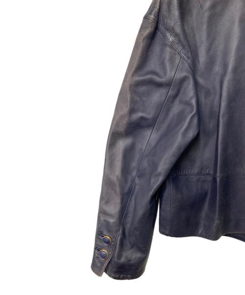 LOEWE（ロエベ）LOEWE (ロエベ) napa レザー テーラードジャケット ネイビー サイズ:38の古着・服飾アイテム