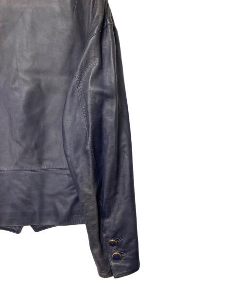 LOEWE（ロエベ）LOEWE (ロエベ) napa レザー テーラードジャケット ネイビー サイズ:38の古着・服飾アイテム