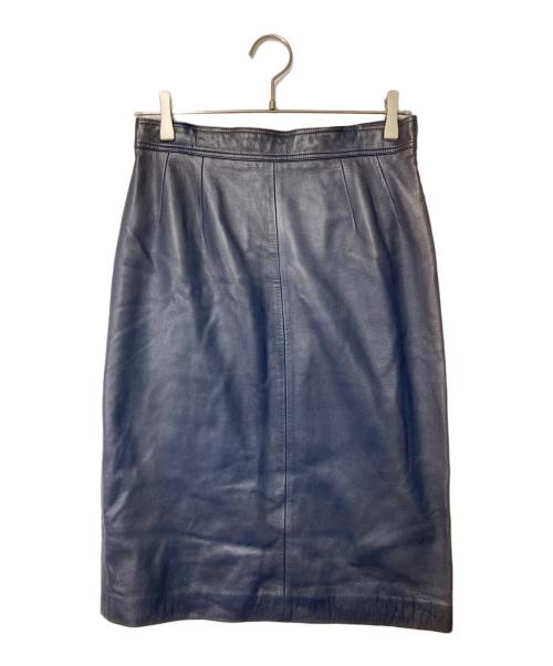 LOEWE（ロエベ）LOEWE (ロエベ) ナッパレザースカート ネイビー サイズ:44の古着・服飾アイテム