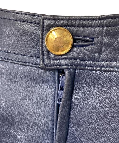 LOEWE（ロエベ）LOEWE (ロエベ) ナッパレザースカート ネイビー サイズ:44の古着・服飾アイテム