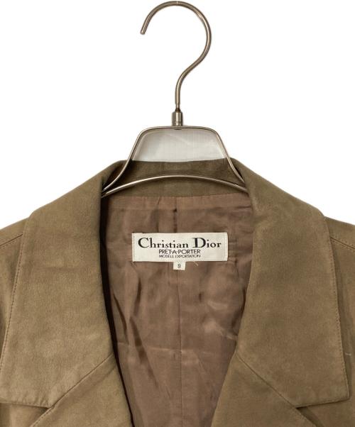 Christian Dior（クリスチャン ディオール）Christian Dior (クリスチャン ディオール) エコスウェード テーラードジャケット ブラウン サイズ:9の古着・服飾アイテム