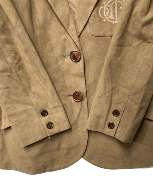 Christian Dior（クリスチャン ディオール）Christian Dior (クリスチャン ディオール) エコスウェード テーラードジャケット ブラウン サイズ:9の古着・服飾アイテム
