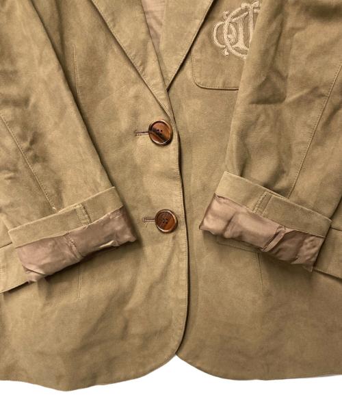 Christian Dior（クリスチャン ディオール）Christian Dior (クリスチャン ディオール) エコスウェード テーラードジャケット ブラウン サイズ:9の古着・服飾アイテム