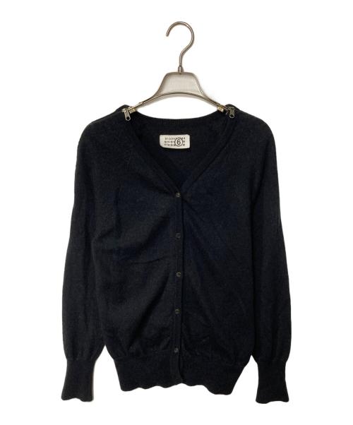 MM6 Maison Margiela（エムエムシックスメゾンマルジェラ）MM6 Maison Margiela (エムエムシックスメゾンマルジェラ) ニットカーディガン ブラック サイズ:Mの古着・服飾アイテム