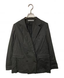 theory luxe（セオリーリュクス）の古着「リネンレーヨンダブルブレストテーラードジャケット」｜ベージュ