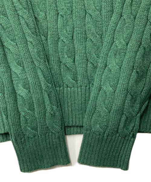 POLO RALPH LAUREN（ポロ・ラルフローレン）POLO RALPH LAUREN (ポロ・ラルフローレン) ポニー刺繍ケーブルニット グリーン サイズ:Lの古着・服飾アイテム