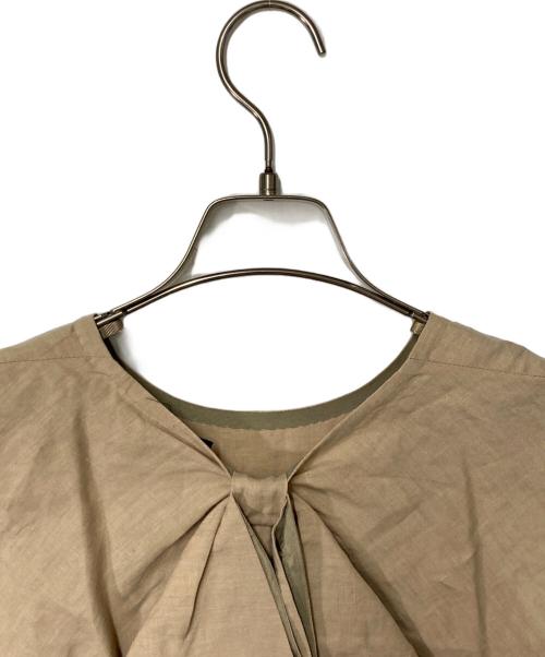 DRAWER（ドゥロワー）DRAWER (ドゥロワー) リネンシルクブラウス ベージュ サイズ:36の古着・服飾アイテム