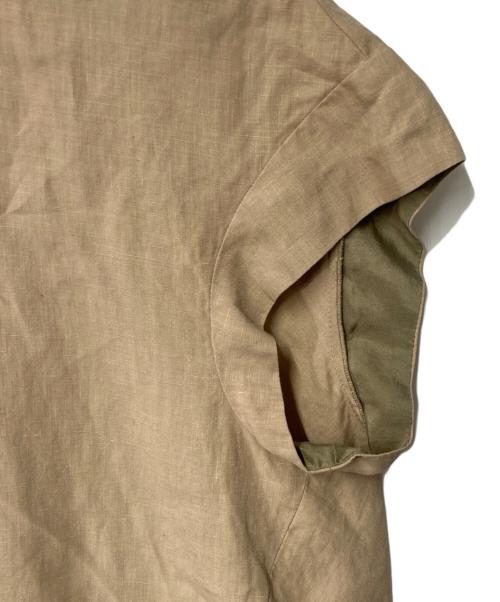 DRAWER（ドゥロワー）DRAWER (ドゥロワー) リネンシルクブラウス ベージュ サイズ:36の古着・服飾アイテム