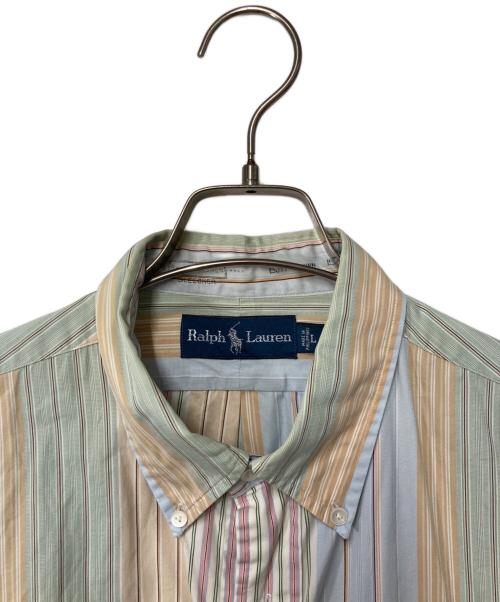 RALPH LAUREN（ラルフローレン）RALPH LAUREN (ラルフローレン) ストライプBDシャツ ブルー×グリーン サイズ:Lの古着・服飾アイテム