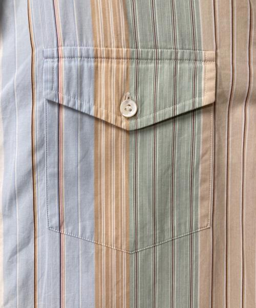 RALPH LAUREN（ラルフローレン）RALPH LAUREN (ラルフローレン) ストライプBDシャツ ブルー×グリーン サイズ:Lの古着・服飾アイテム