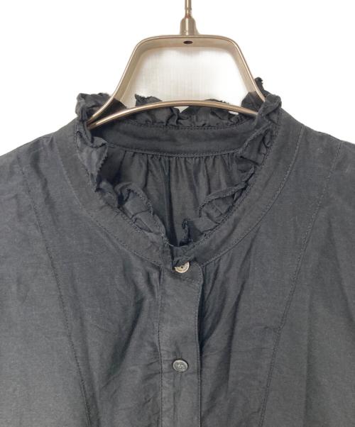 Spick and Span（スピック＆スパン）Spick and Span (スピック＆スパン) コットンシルクティアードフリルスリーブブラウス ブラック サイズ:Freeの古着・服飾アイテム