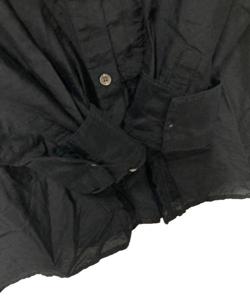 Spick and Span（スピック＆スパン）Spick and Span (スピック＆スパン) コットンシルクティアードフリルスリーブブラウス ブラック サイズ:Freeの古着・服飾アイテム