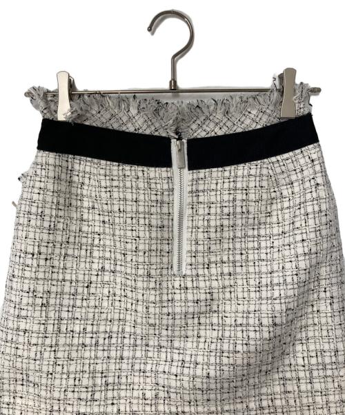sacai（サカイ）sacai (サカイ) サマーツイードスカート ホワイト×ブラック サイズ:2の古着・服飾アイテム