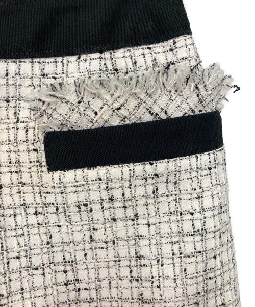 sacai（サカイ）sacai (サカイ) サマーツイードスカート ホワイト×ブラック サイズ:2の古着・服飾アイテム