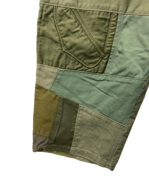 rebear by johnbull（リベアバイジョンブル）rebear by johnbull (リベアバイジョンブル) パッチワークワイドパンツ カーキ サイズ:Lの古着・服飾アイテム