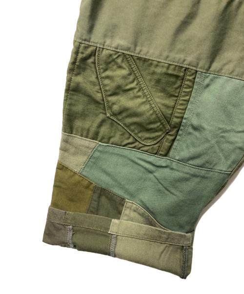 rebear by johnbull（リベアバイジョンブル）rebear by johnbull (リベアバイジョンブル) パッチワークワイドパンツ カーキ サイズ:Lの古着・服飾アイテム