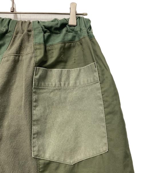 rebear by johnbull（リベアバイジョンブル）rebear by johnbull (リベアバイジョンブル) パッチワークワイドパンツ カーキ サイズ:Lの古着・服飾アイテム