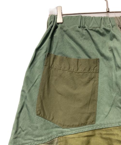 rebear by johnbull（リベアバイジョンブル）rebear by johnbull (リベアバイジョンブル) パッチワークワイドパンツ カーキ サイズ:Lの古着・服飾アイテム