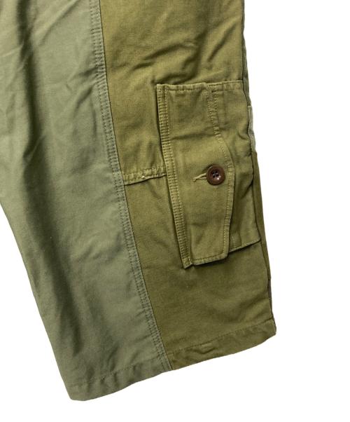 rebear by johnbull（リベアバイジョンブル）rebear by johnbull (リベアバイジョンブル) パッチワークワイドパンツ カーキ サイズ:Lの古着・服飾アイテム