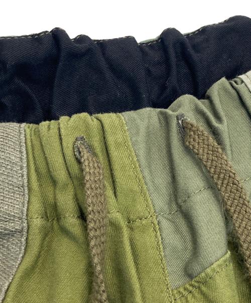 rebear by johnbull（リベアバイジョンブル）rebear by johnbull (リベアバイジョンブル) パッチワークワイドパンツ カーキ サイズ:Lの古着・服飾アイテム